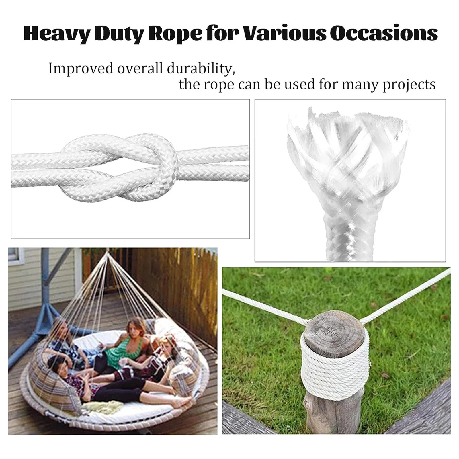 Clothesline Tent Lashing Rope Adjustable All-Purpose Rope with Non-slip Texture Hanger for Camping Travel & Home Use