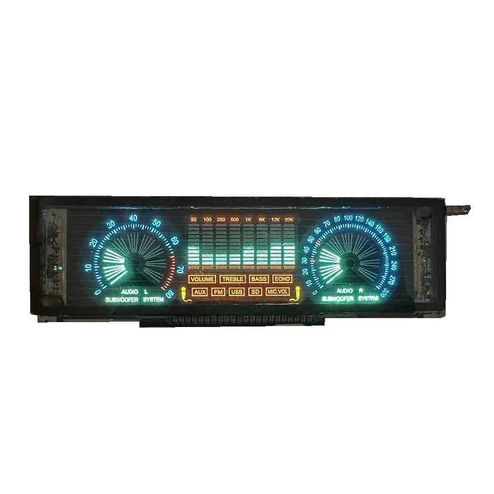 Electronic Desktop Decoração Display, tela VFD, sensibilidade ajustável, alto-falante amplificador de potência, exibição do espectro do carro, 5V