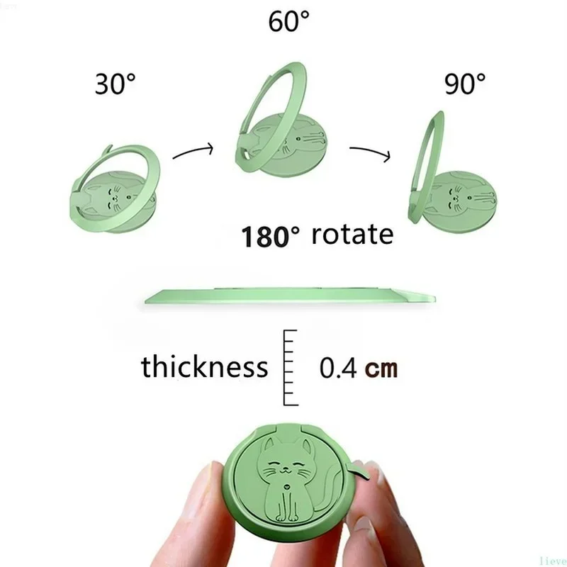 Cxdnew حامل الهاتف المحمول لطيف الكرتون القط الهاتف المحمول البنصر حامل جولة جبل حامل الهاتف آيفون 15 سامسونج هواوي