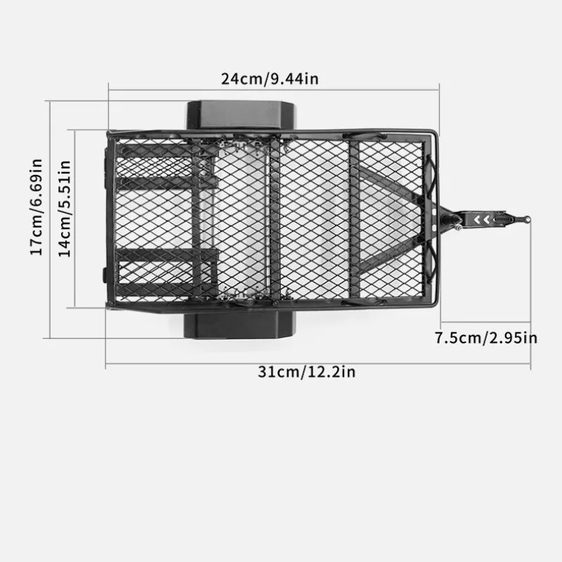 1:24 Metal RC Car Trailer Cargo Carrier for Trx4m Scx24 Fms24 FMS18 DIY RC Car Upgrade Parts Accessories