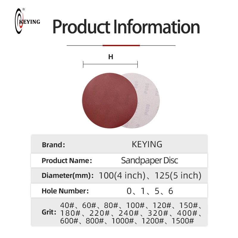 25 PCS Sanding Discs 40 60 80 120 Grit, Round Hook and Loop Sandpaper for Random Orbital Wood Polishing Sheet Abrasive Tool