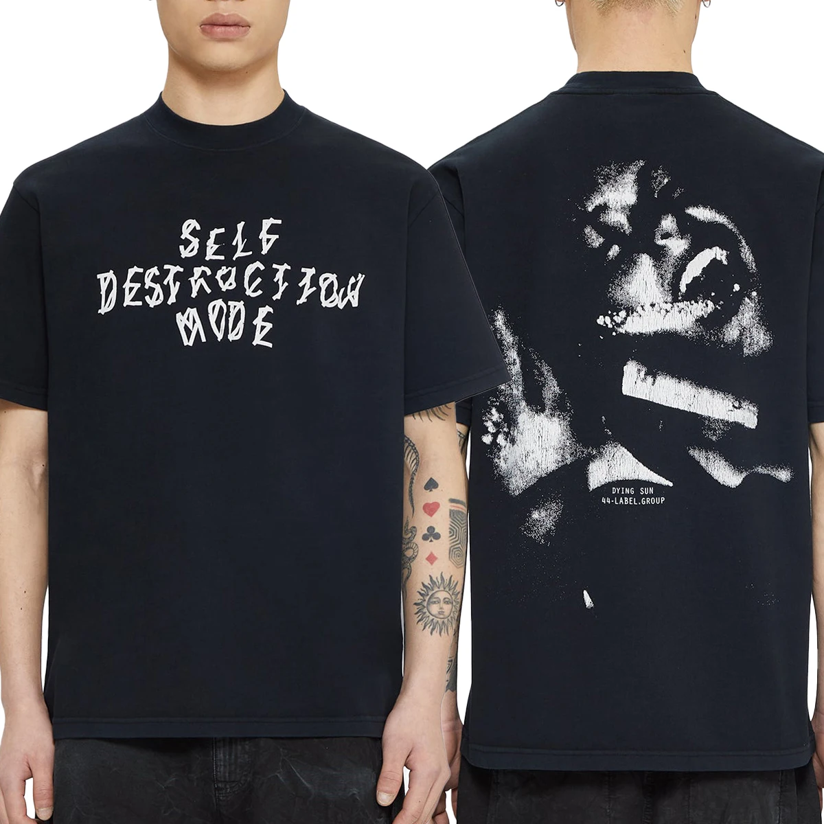 

44 LABEL GROUP, роскошная брендовая хлопковая футболка унисекс, мужские и женские модные топы с короткими рукавами и графическим рисунком, Новое поступление, повседневные, повседневные, в стиле ретро