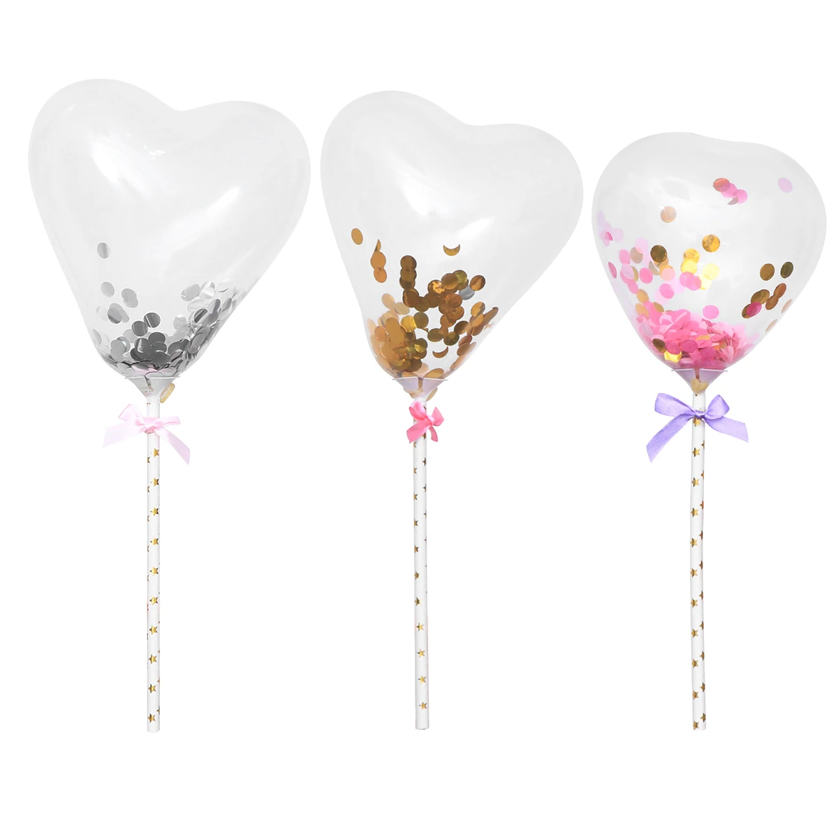 

6 Pcs Flash Decorative Balloons Heart Shaped Wedding Party Latex Balloon Decorations Festive Atmosphere Photo Props Romantic