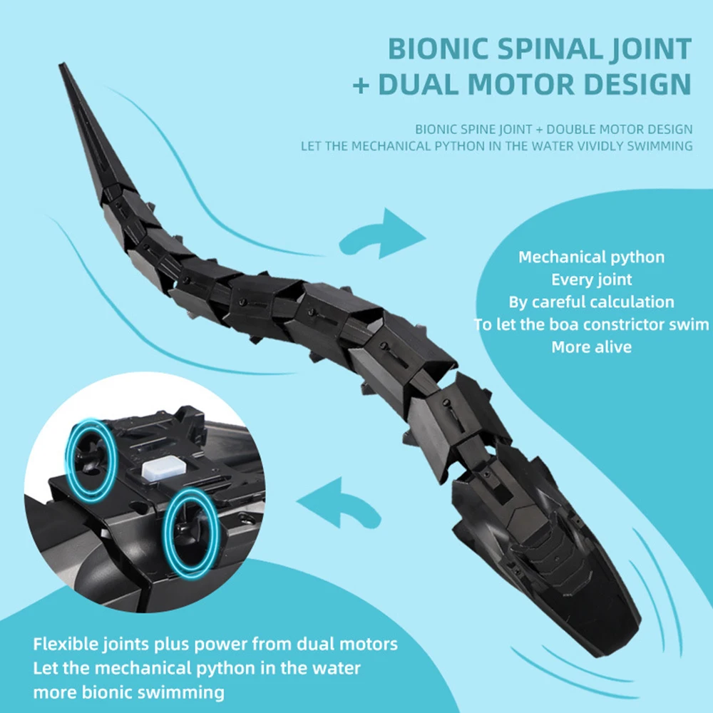 2,4 GHz RC Boot Fernbedienung mechanische Python Modell wasserdichte Wasserspiele Spielzeug elektrische Simulation Schlange Kinder RC Spielzeug