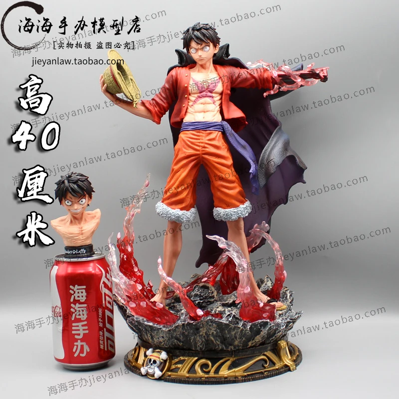 

One Piece Anime Figures 37cm Monkey D Luffy Figurine Sakura 2 Heads Statue Gk Pvc Collectible Model Decoration Ornament Gift Toy