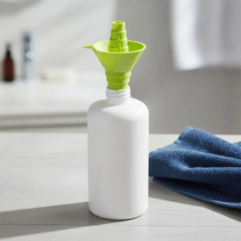 Leakproof Liquid Transfer Bottle Funnel Adapter Wide Mouth for Oil Detergent Soap Fluid Pouring Kitchen Garage Use