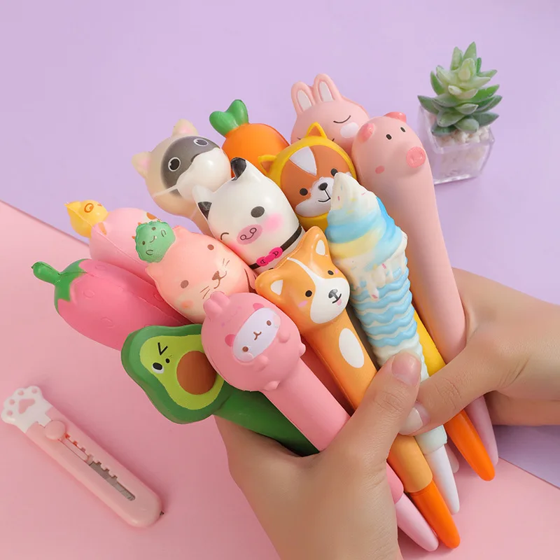 1 Pcs Lytwtw\'s Cute Kawaii Soft Gel Pen Stationery Decompression Creative Sweet Pretty Lovely Cartoon Pen Office School Supplies