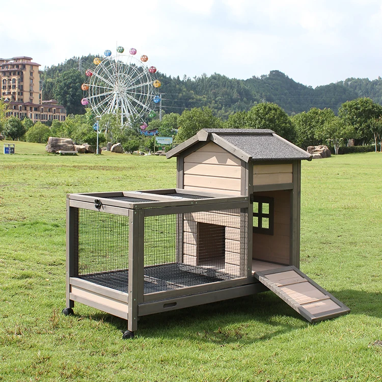 Outdoor Large Rabbit Cage Anti Spray Urine Luxury Flexing Nest Solid Wood Space Newborn