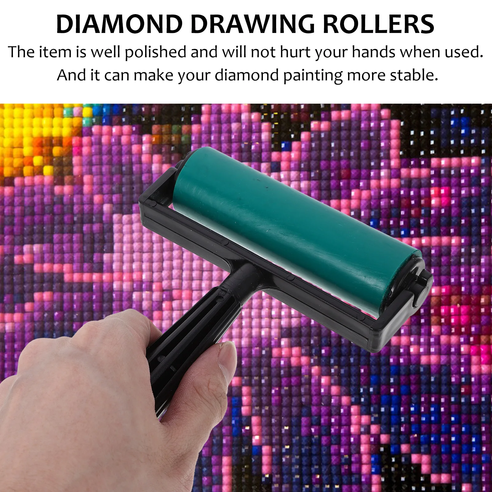 

2 Pcs Diamond Drawing Rollers Plastic Child Stamping Tools Lightweight Durable Painting Art Supplies Glue Rollers