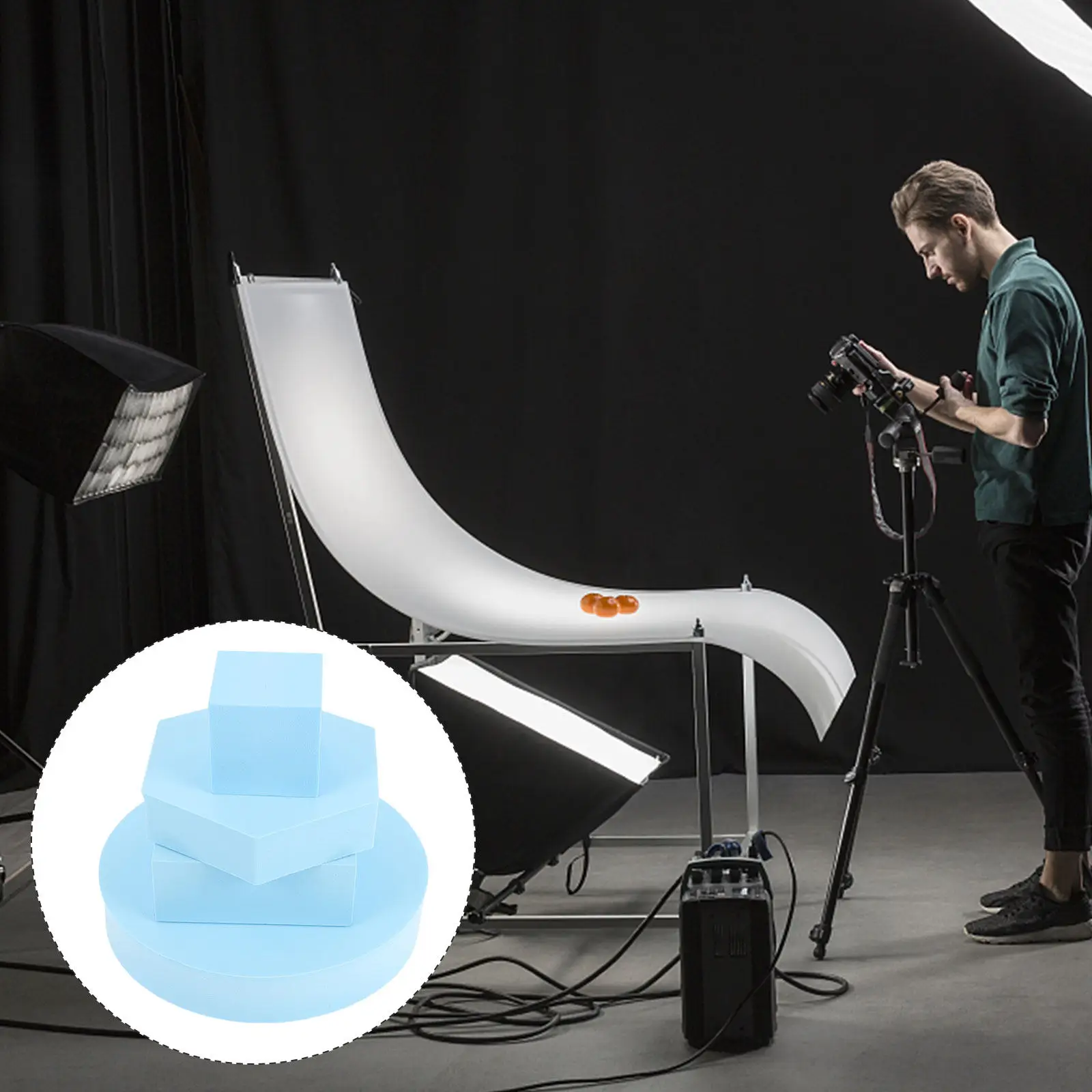 

Набор из 4 геометрических кубов для фотосъемки: легкие пенопластовые аксессуары для декора фона при съемке ювелирных изделий и косметики