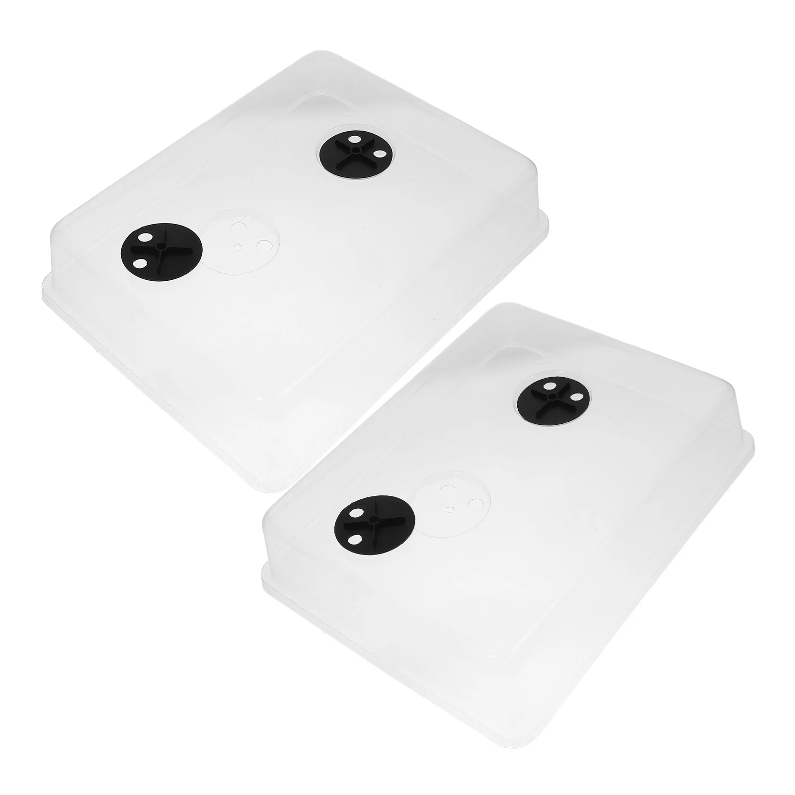 

2Pcs Heat Preservation Nursery Pot Lid Clear Reusable Plastic Moisturizing Cover for Garden Seedlings with Ventilation Control