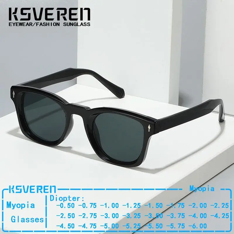 

Square Black Myopia Sunglasses Men Women Designer Tinted Nearsighted Eyewear Outdoor Shade Prescription Driving Sun Glasses