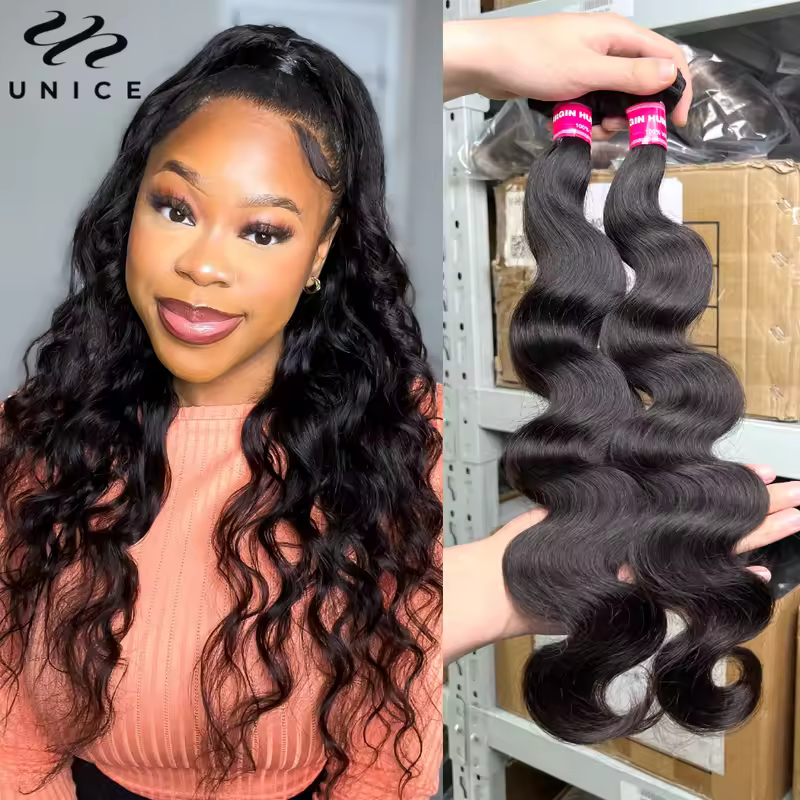 UNice Body Wave Bundles Natural Color 100% Human Hair Bundles Sew-in Quick Weaves Virgin Hair 1/3/4 Bundles Deal - Image 5