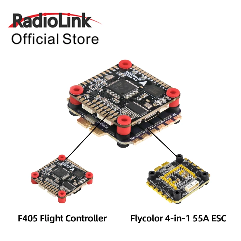

Radiolink F405 Ardupilot Betaflight INAV Контроллер полета 6 каналов 4 в 1 ESC Stack SBUS/CRSF FC для гоночного дрона, квадрокоптера