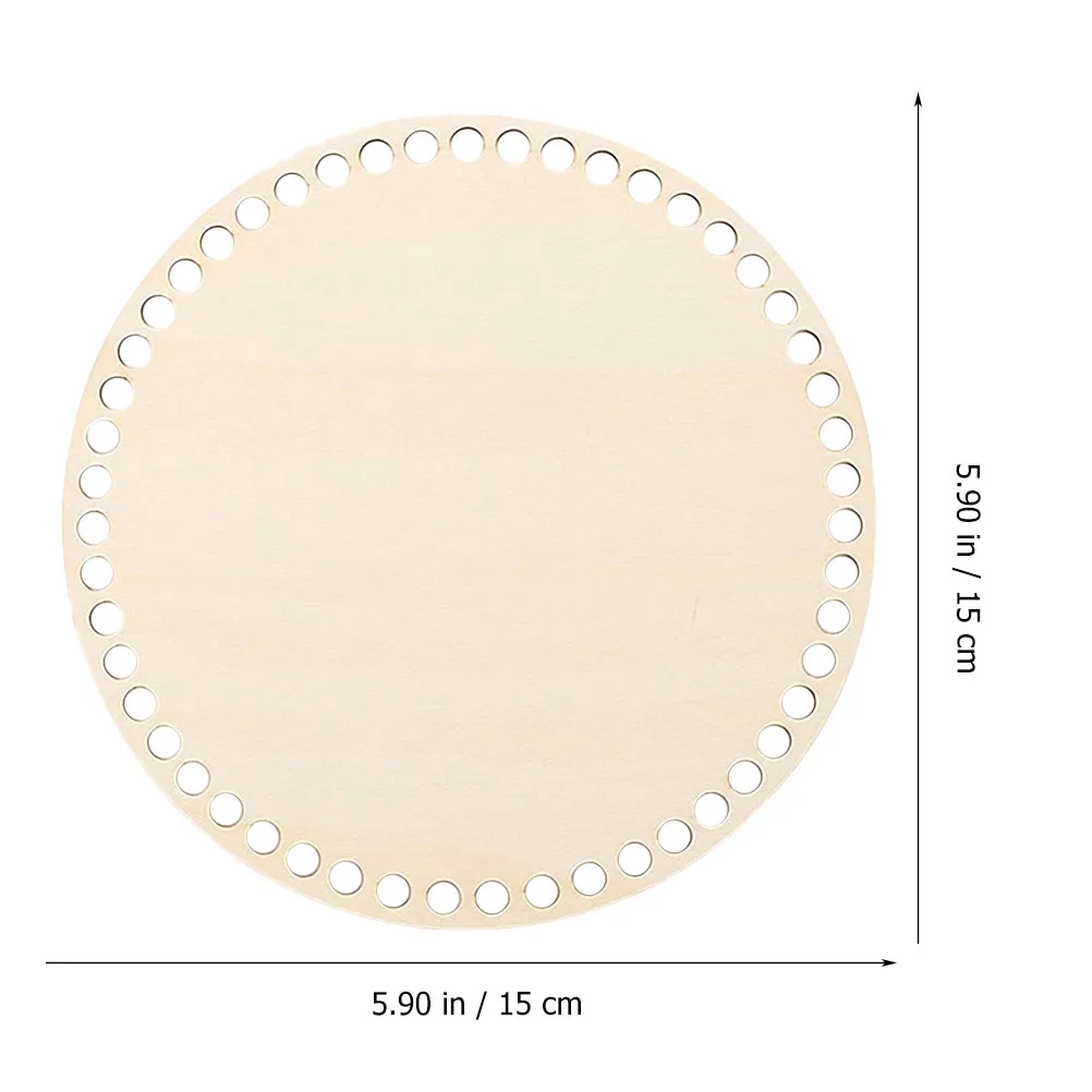 6Pcs 15Cm Round Wooden Basket Bottoms for Crochet Bags DIY Craft Supplies Crochet Bag Base Round Blank Basket Bottom
