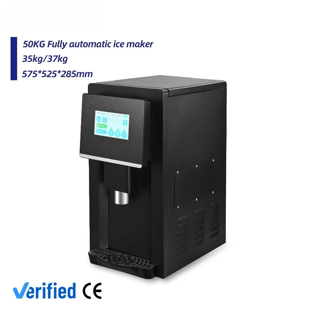 Stock Available 50KG/24h Fast  Counter Top Pellet Ice Maker Auto Water Dispensing Chewable Pebble Ice Machine