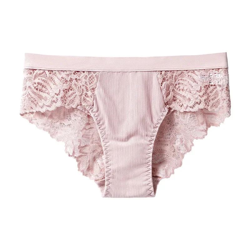 

Comfortable Breathable Sexy Women's Lace Panties Sensual Low-Waist Underwear Lingerie Transparent Hollow-out Solid Briefs