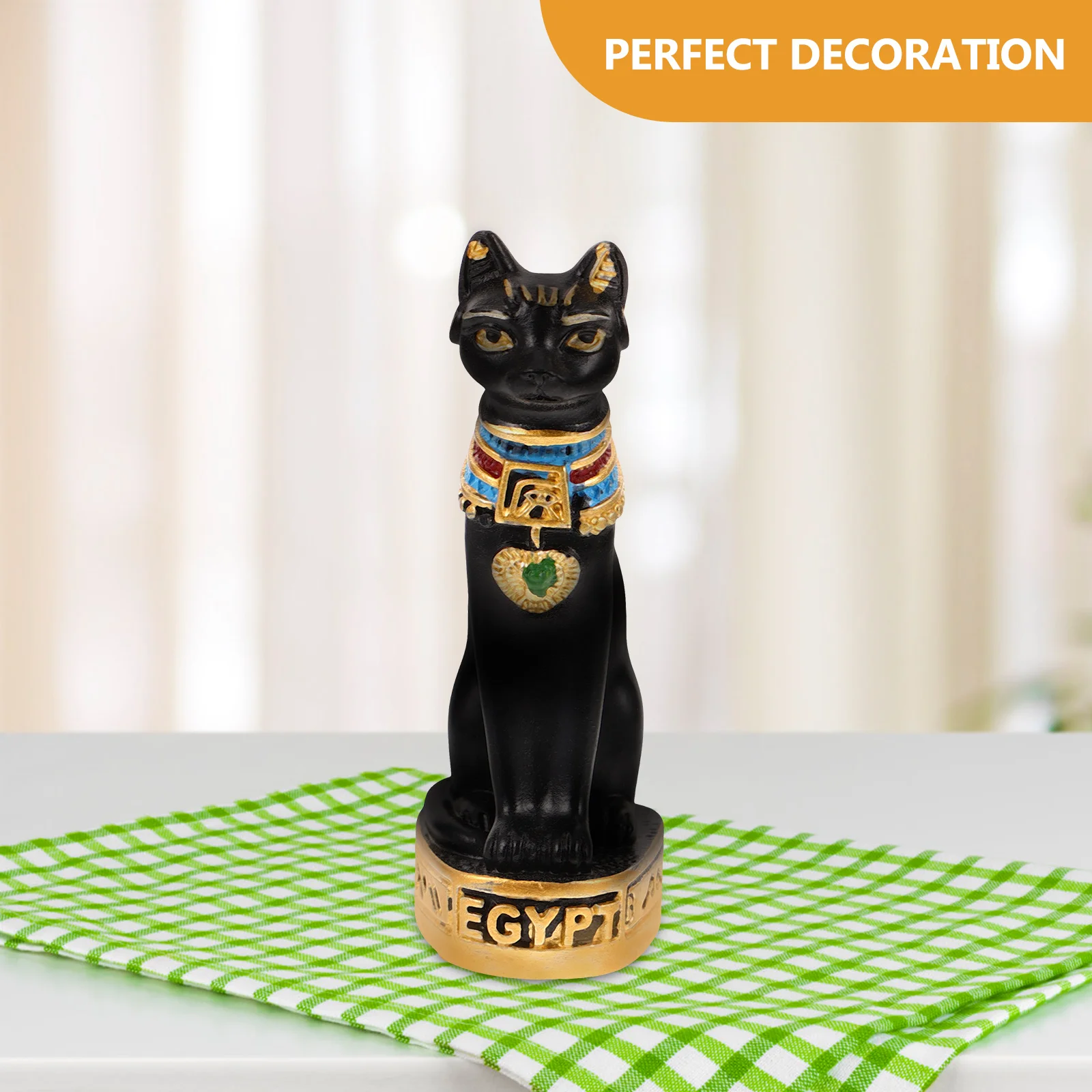 

2.2 3 6.2 Black Cat God Statue Resin Figurine Fortune Cat nament Creative Home Decor Desktop Adornment Elegant Gift For Room