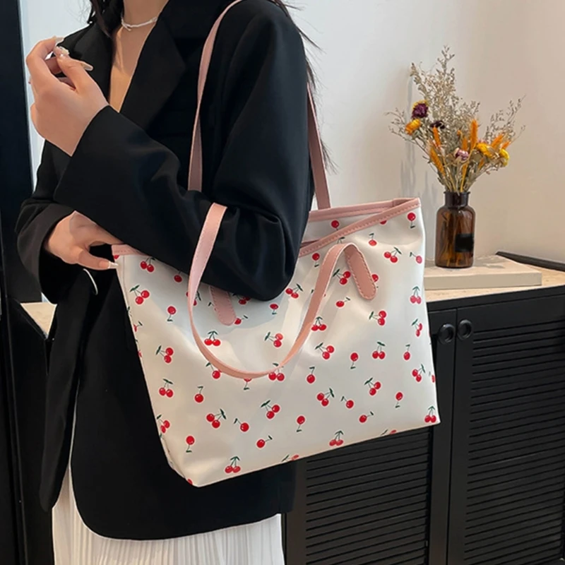 

652F Stylish Handbag with Bows Design PU Leather Elegant Aesthetic Purse Shoulder Bag for College Girls and Everyday Use