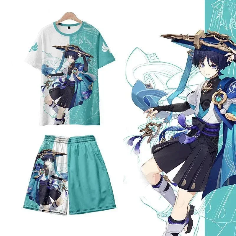 אנימה genshin השפעה kuniukuzushi balladeer scaramouche תלבושת קוספליי יפנית קימונו קרדיגן חולצה האורי obi