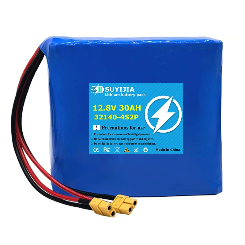 12.8V 30Ah 4S2P 32140 Lifepo4 Battery Pack 0-350W with 30A BMS For UPS 12V Power Supply Electric Boat Tools Toys Speaker