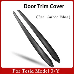 2022 New Model3 / Y Car Door Trim Cover Real Carbon Fiber Stickers For Tesla Model 3 2021 Accessories