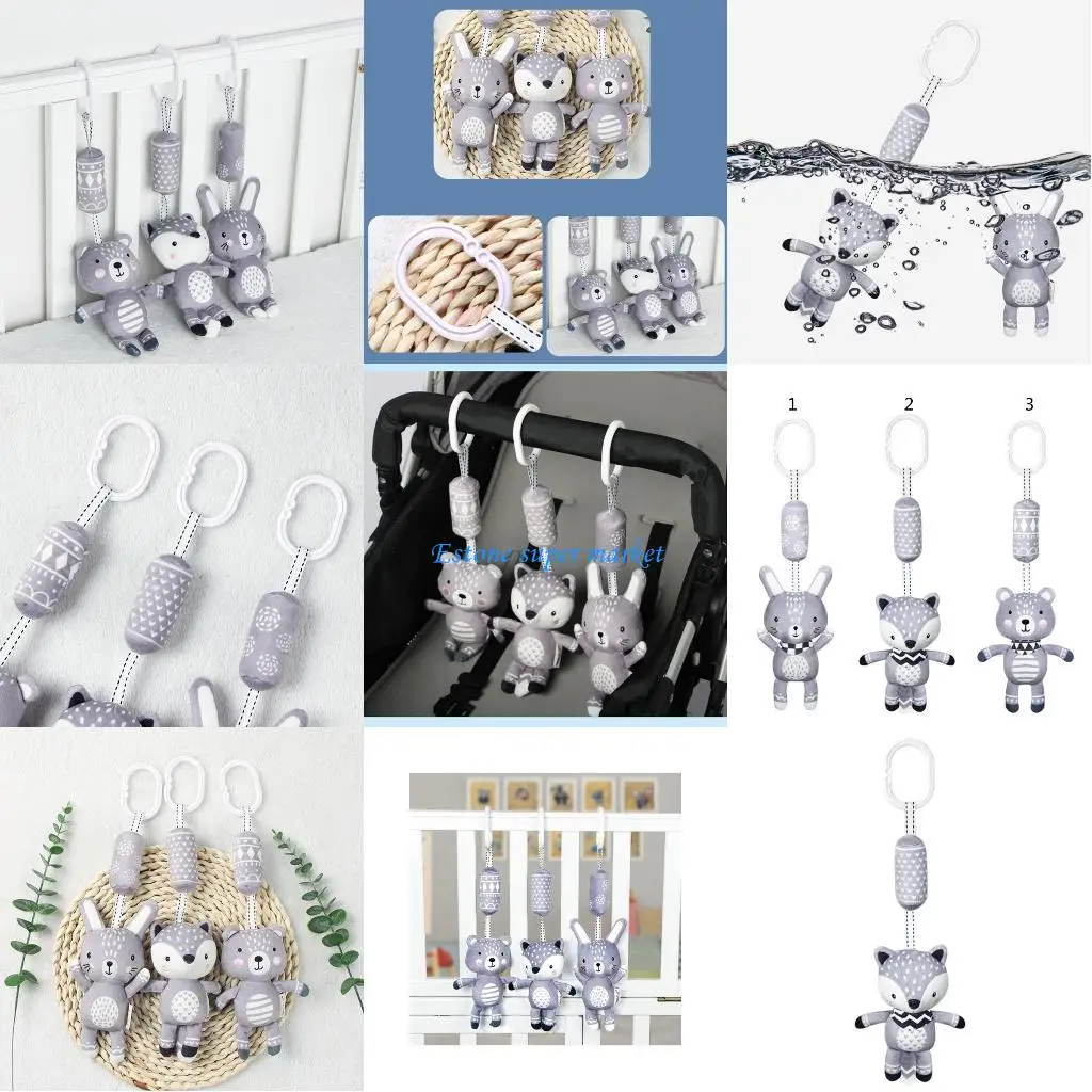 090B carrinho bebê móvel chocalho carrinho bebê pingente cama sino animal desenhos animados para d
