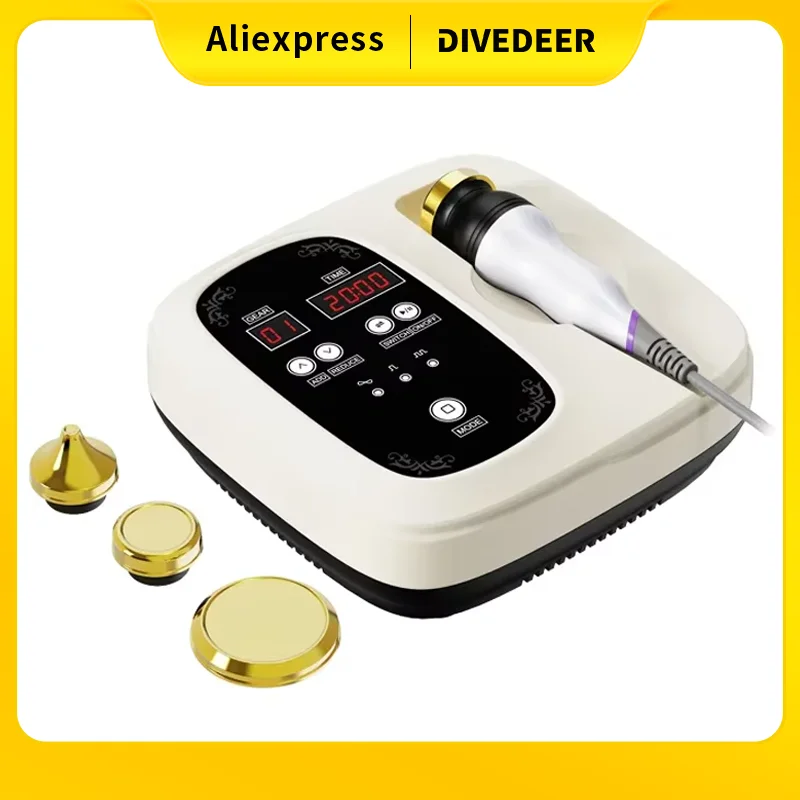 DIVEDEER 3-in-1 Multifunktionales Schönheitsgerät Sonophorese Ultraschall-Infusion für Effektive Gesichtshaut-Verjüngung