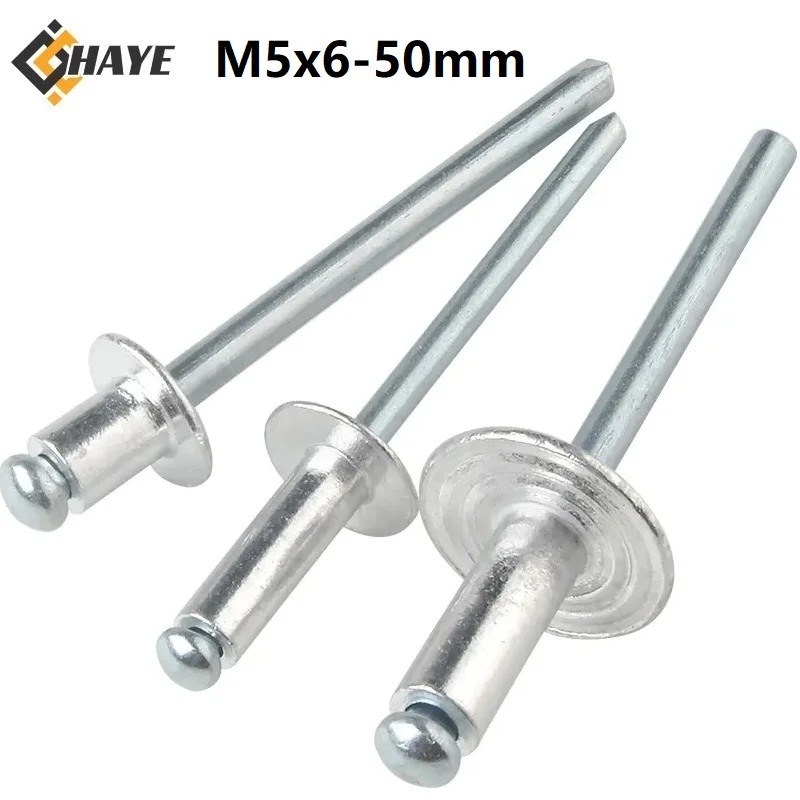 

M5 Aluminium Mushroon Head Break Mandrel Blind Rivets 6 8 10 13 16 18 20 25 35 40 50mm Nail Pop Rivet For Furniture Car Aircraft