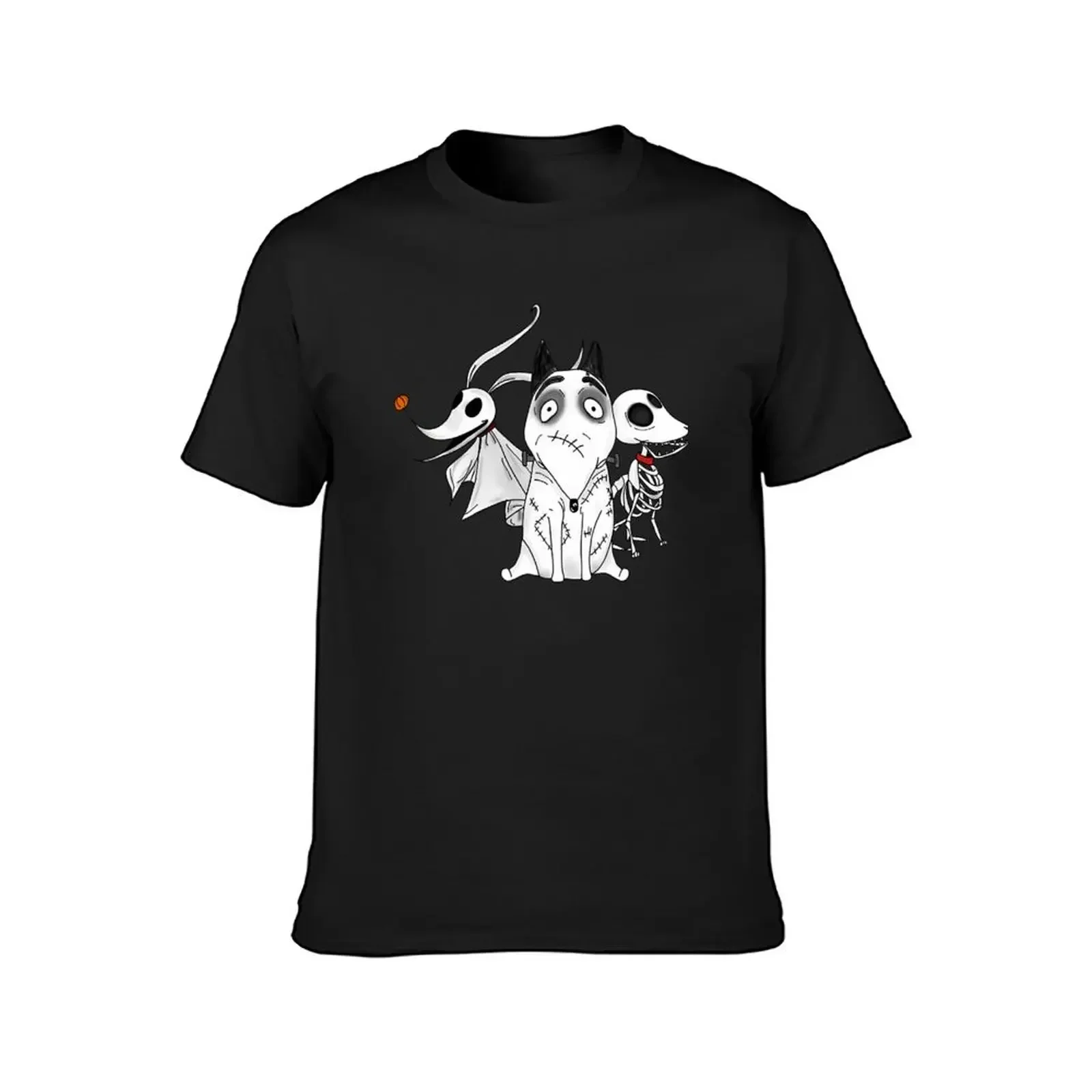 ZERO, SCRAPS and SPARKY dog Tim Burton Movies T-Shirt blue archive graphic t shirt vintage mens tall t shirts
