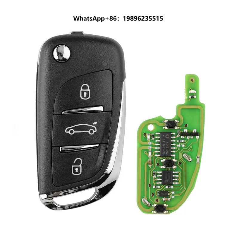 Car Key 10 PCS Replacement Smart Key Tool Box 3 Buttons Ds Type Wireless Remote With Keyless Entry