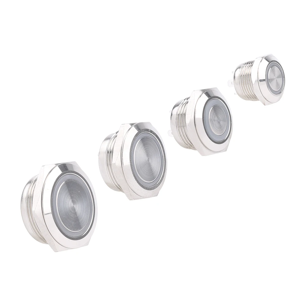 12/16/19/22mm Electric Waterproof Led Light Self-Reset Momentary Short Mini Push Button Switch Pressure Switches 220V 12V 3-6V