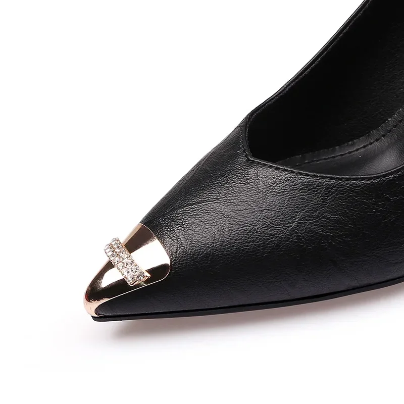 Frauen High Heel Metall Kappe Kappe Tragen und Reißen Concealer Anti-kicking Leder Schuhe Punkt Schutz Flache Schuh Tipps kappe Accessorices