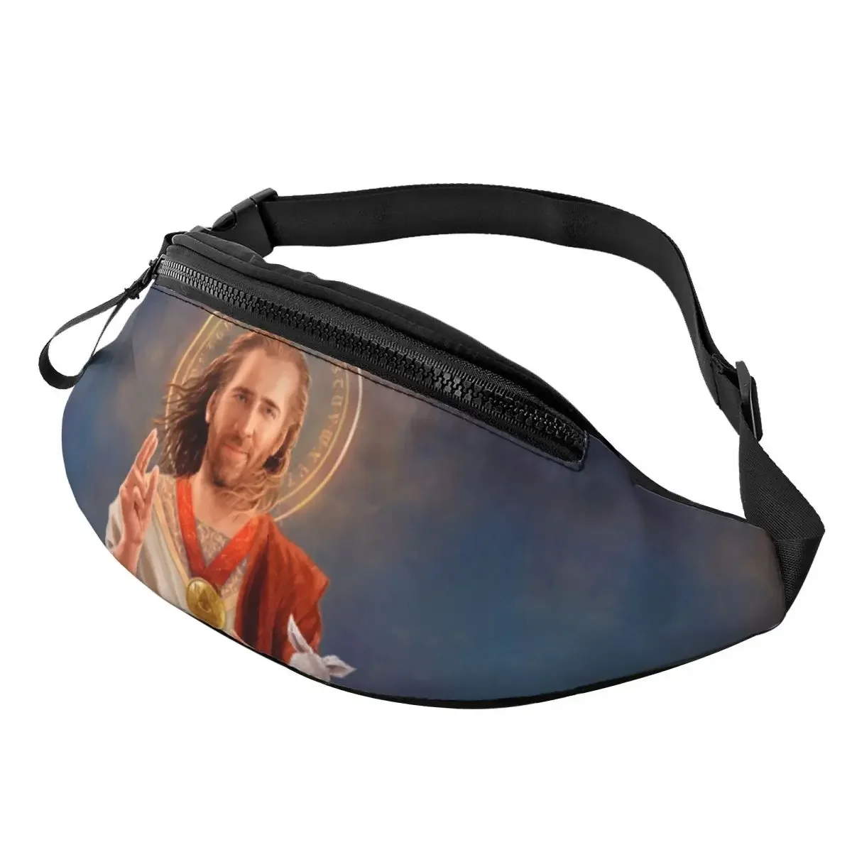 Casual Saint Nicolas Cage Fanny Pack for Travel Hiking Men Women Crossbody Waist Bag Phone Money Pouch