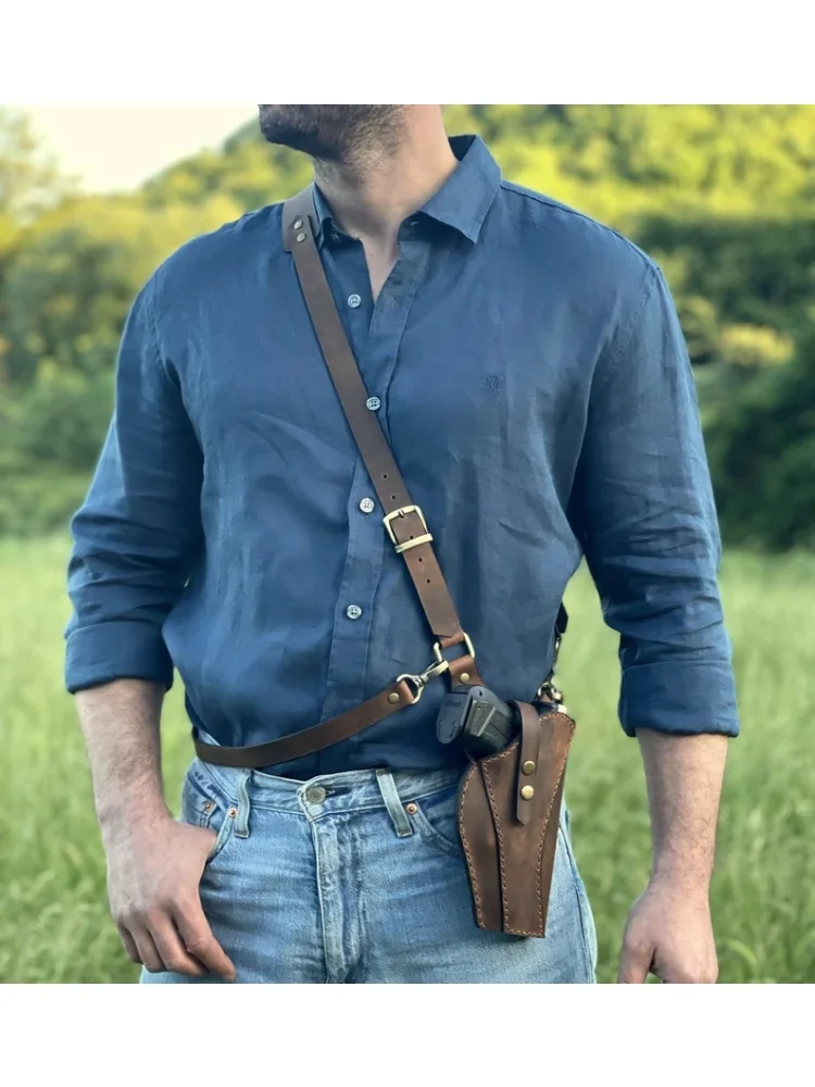 

Steampunk Medieval Crossbody Gun Bag Cosplay Handgun Bag Vintage Pu Leather Wallet Pocket Anti-theft Gun Holster Bag Accessories