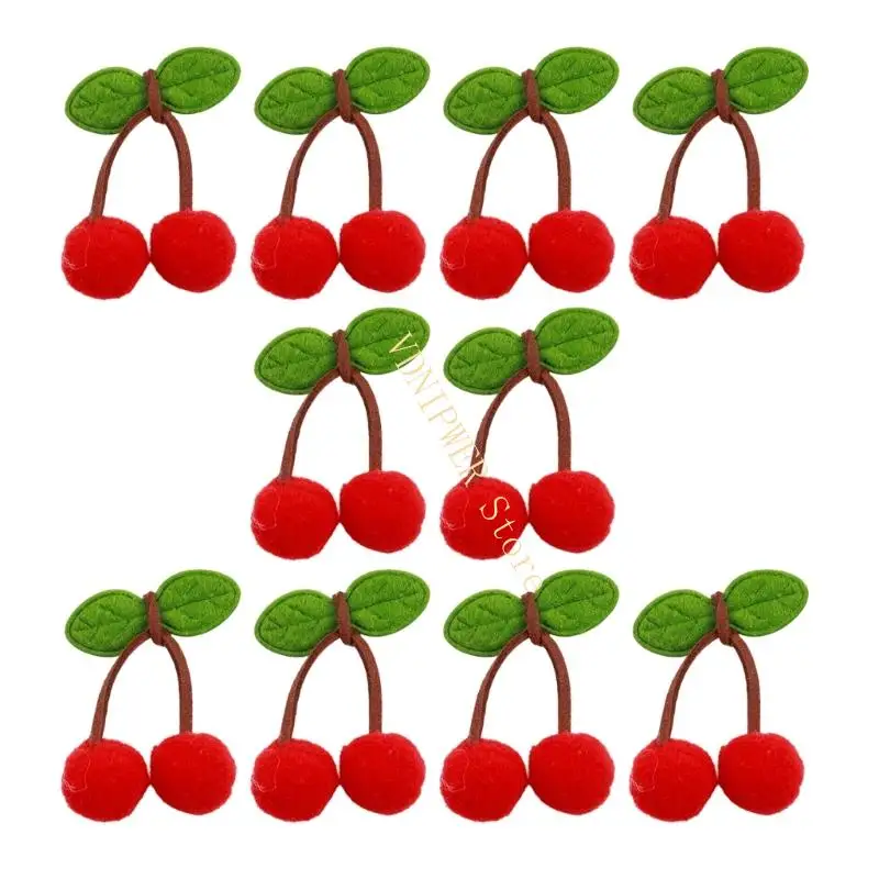 

10Pcs/Pack Fabric Fruit Pompoms Fade Resistant Fabric Balls Ornaments For Clothing Embellishments and Hair Accessories D08E
