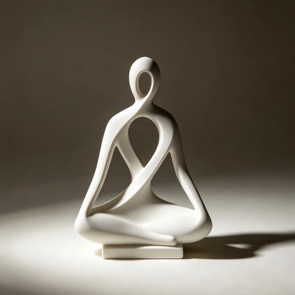 Serene 3D Printed Abstract Yoga Meditation Sculpture Desktop Figurine Ornament For Spiritual Wellness Room Decor Gift