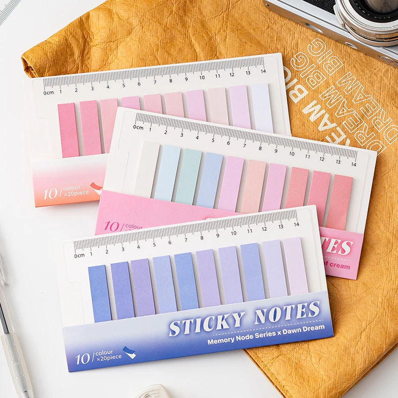 Minimally Designed Colored Sticky Notes Note Markers Small Strips Pagination Paper Index Paper Multicolor Memo Pad Sticker Paper