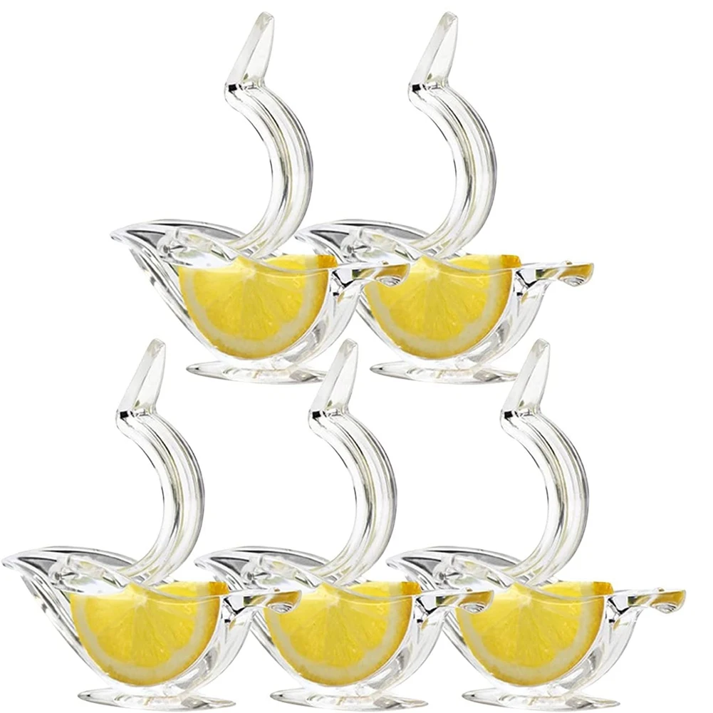 Manual Lemon Juicer, Lemon Slice Squeezer for Squeezing Lemon Juice, Acrylic Manual Lemon Slice Squeezer(5Pcs)