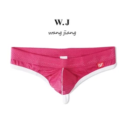 WJ Man Thongs Low Waist Nylon Mesh Breathable Men's Thong T Briefs