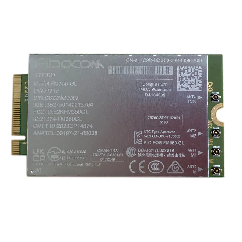 FM350-GL DW5931e 5G M.2 Module CAT16 FM350  for Dell Latitude 5531 9330 3571 Laptop 4x4 MIMO GNSS Modem Latitude 5440