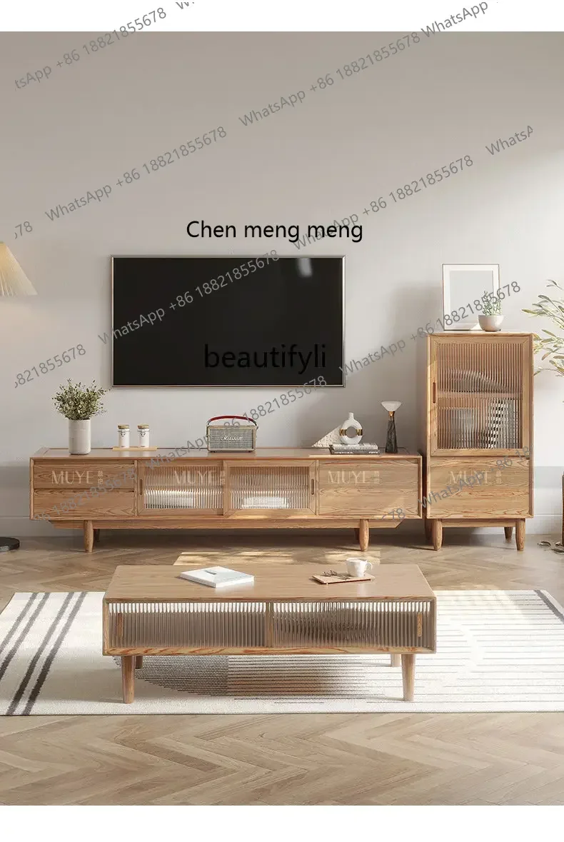 D178 Y zq Mobile TV in legno in stile nordico e giapponese Armadietto laterale moderno e semplice per la casa