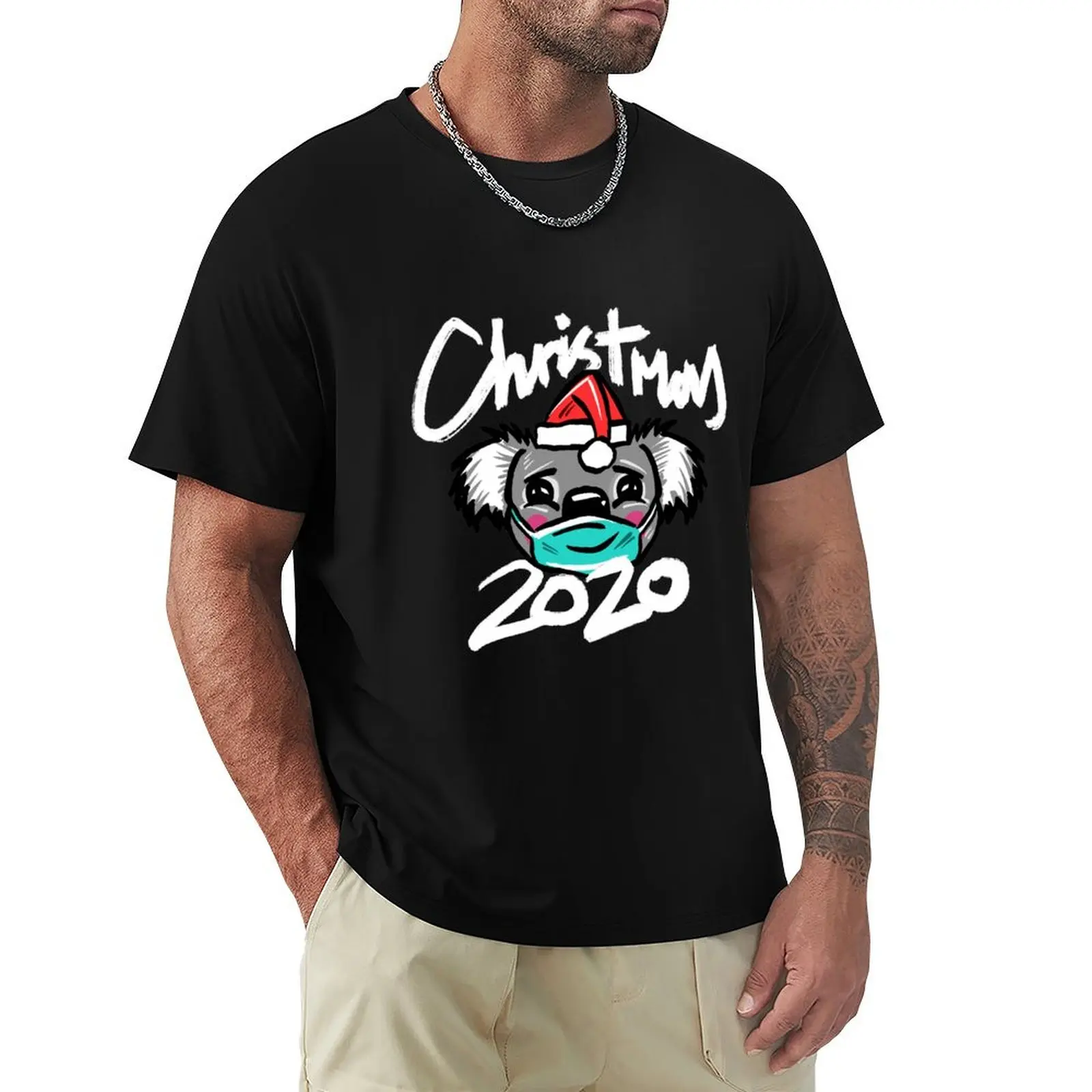 

Australian Christmas 2020 T-Shirt, Christmas Koala Tee with Aussie Koala wearing a Face Mask and Christmas Hat, Funny Sh T-Shirt