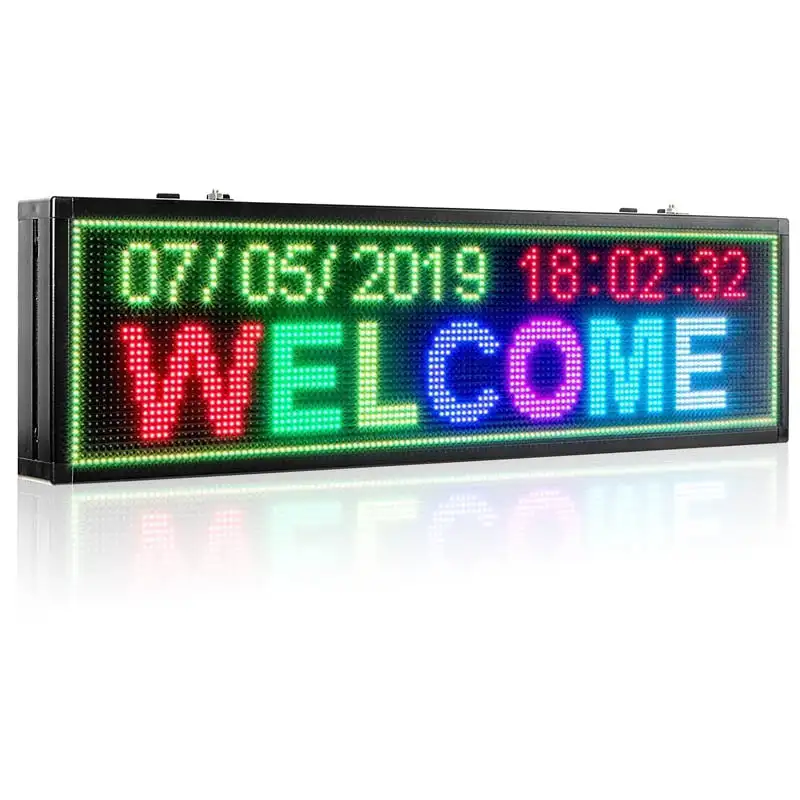 P4 LED Signs Screen SMD RGB Full Color Module WiFi/U-Disk Programmable Scrolling Message for Stylish Restaurant/Store Window HD
