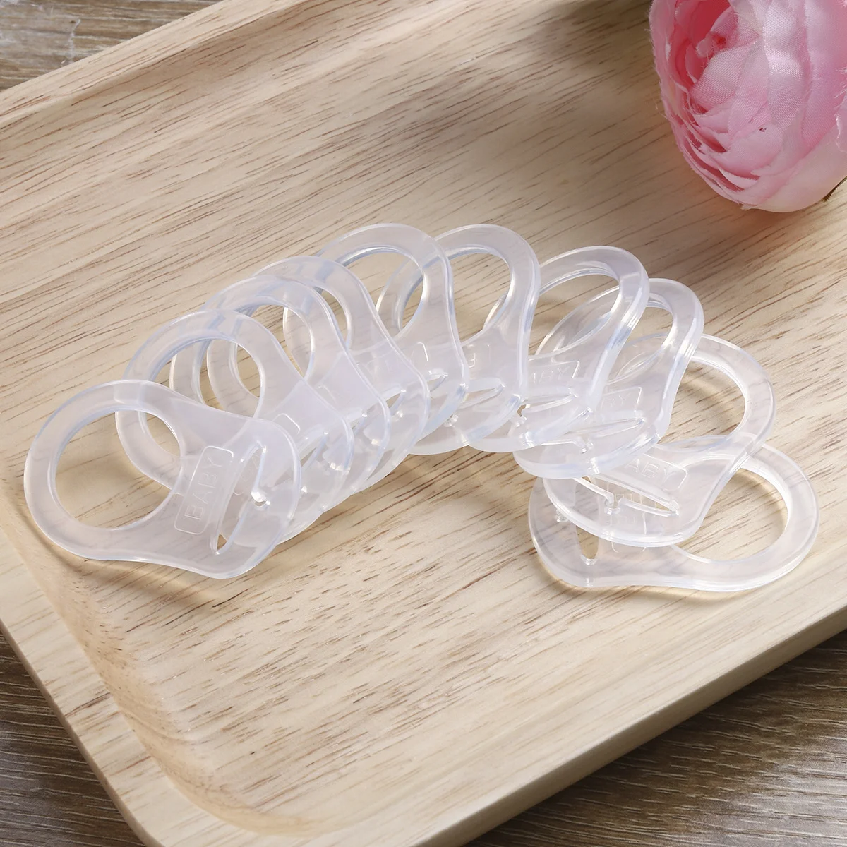 

10pcs Silicone Baby Pacifier Holder Ring For Compatible Clips Adapter Infant Soother Keeper