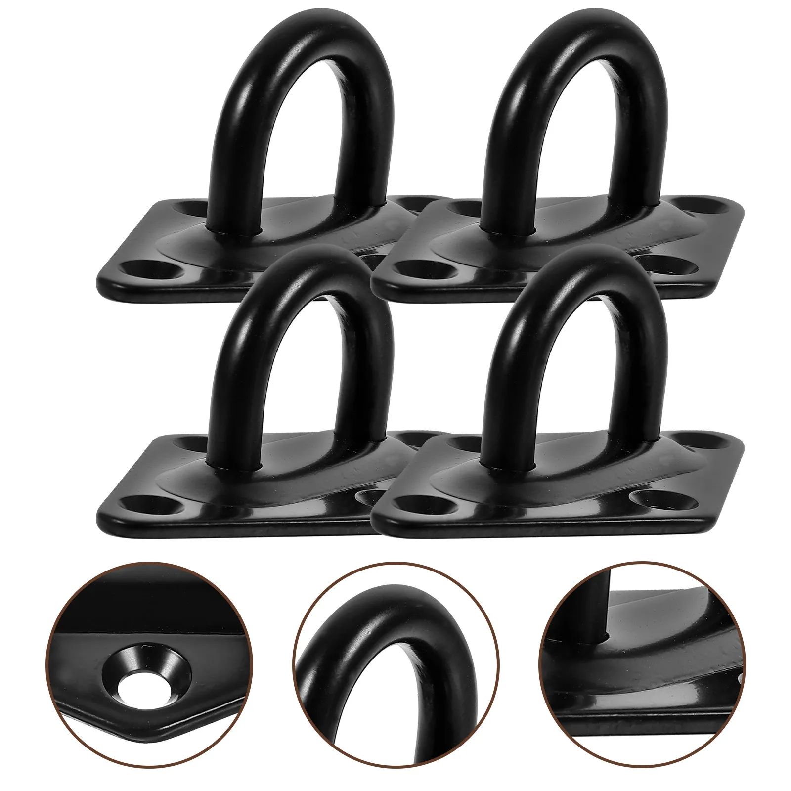 Stainless Steel 4 Pcs Pad Eye Plate Hook Ceiling Wall Mounted U Shaped Ring Heavy Load Fixing Hardware Fastener