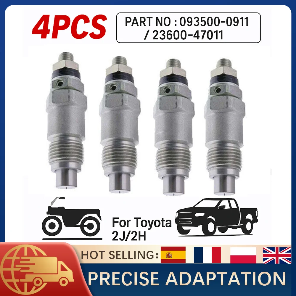 

4 шт. топливные форсунки 093500-0911 23600-47011 для Toyota 2J 2H дизельный двигатель, форсунка в сборе, сменные автозапчасти