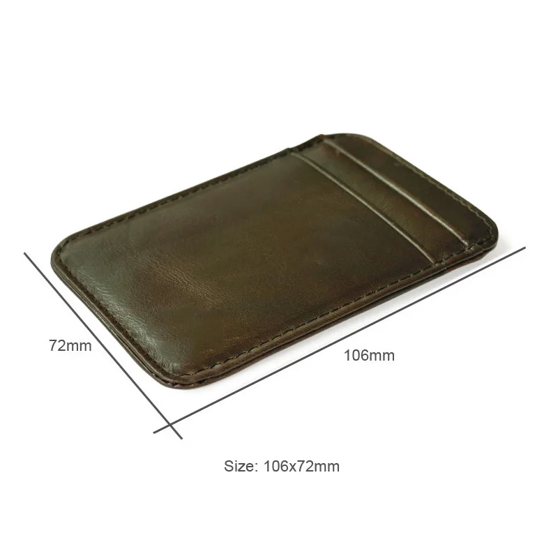 Retro Leather Credit Business Mini Card Wallet Convenient Man Women Smart Wallet Business Card Holder Cash Wallet Card Case