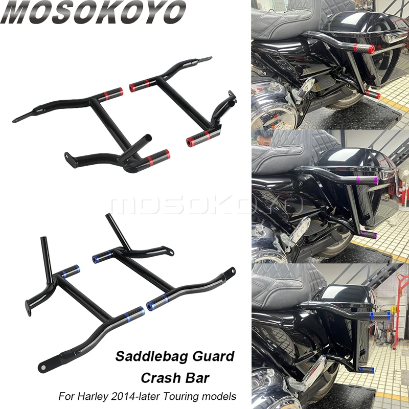 

Motorcycle Rear Crash Bar Saddlebag Guard Rails Bracket For Harley Touring Road King Electra Glide Street Glide FLHX FLHTC FLHXS