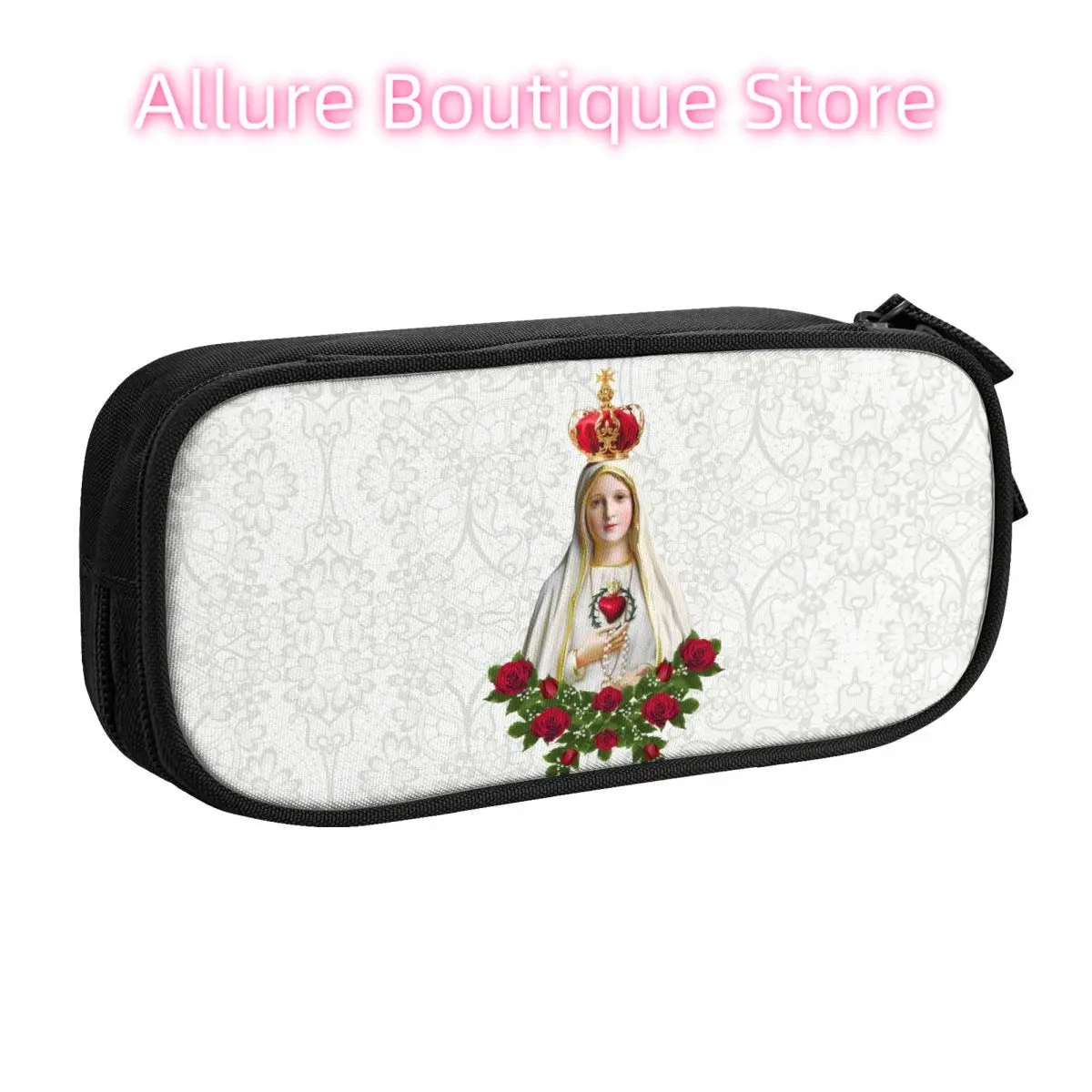 سيدة فاطمة مريم العذراء مخصصة مقلمة المدرسة البرتغال الوردية الكاثوليكية حقيبة أقلام رصاص الحقيبة القرطاسية الطلاب